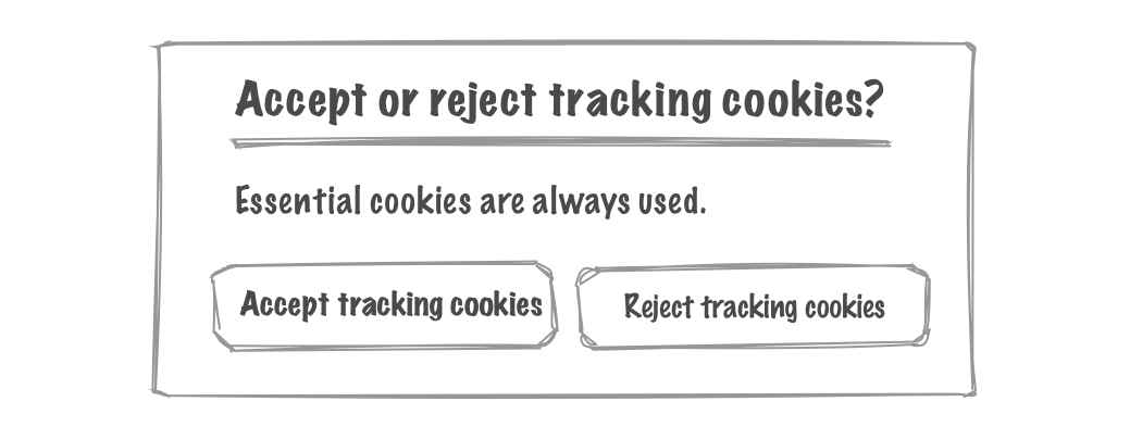 A user friendly cookie consent wireframe