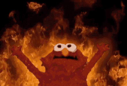 Elmo burns it all